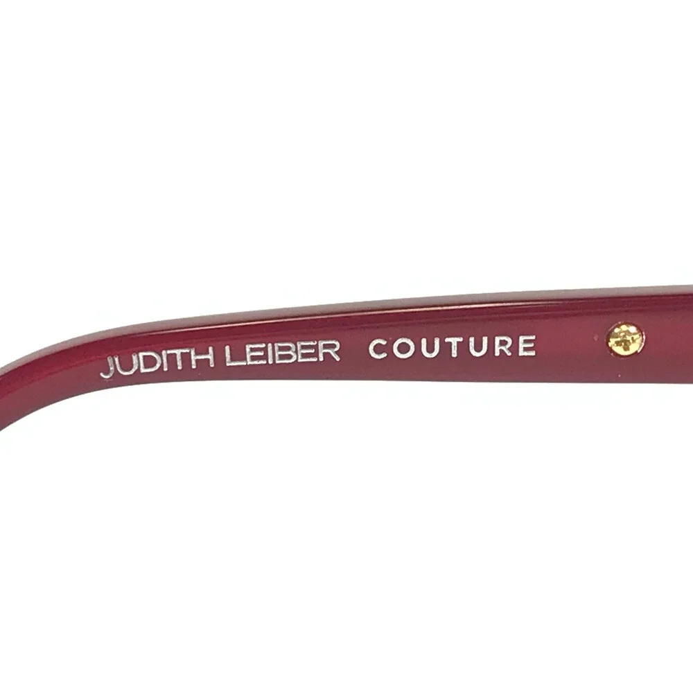Judith Leiber Eyeglasses Frames Tempo Crimson Red Gold Rectangular 53-16-135